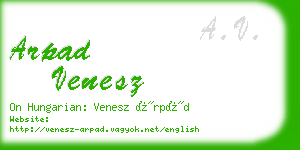 arpad venesz business card